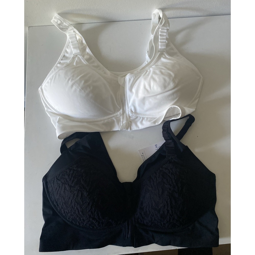 Rosy Lift Bra 2XL-Up Lot Of 2 Black And White Comfort